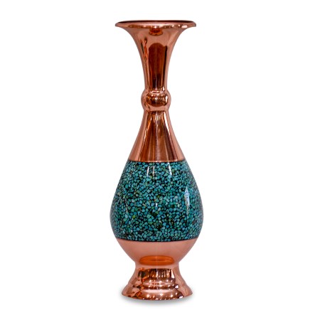گلدان صراحی فیروزه کوب 30 سانتی - turquoise vase